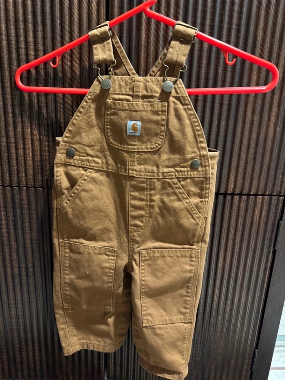 Carhartt Tan Kids Canvas Overalls